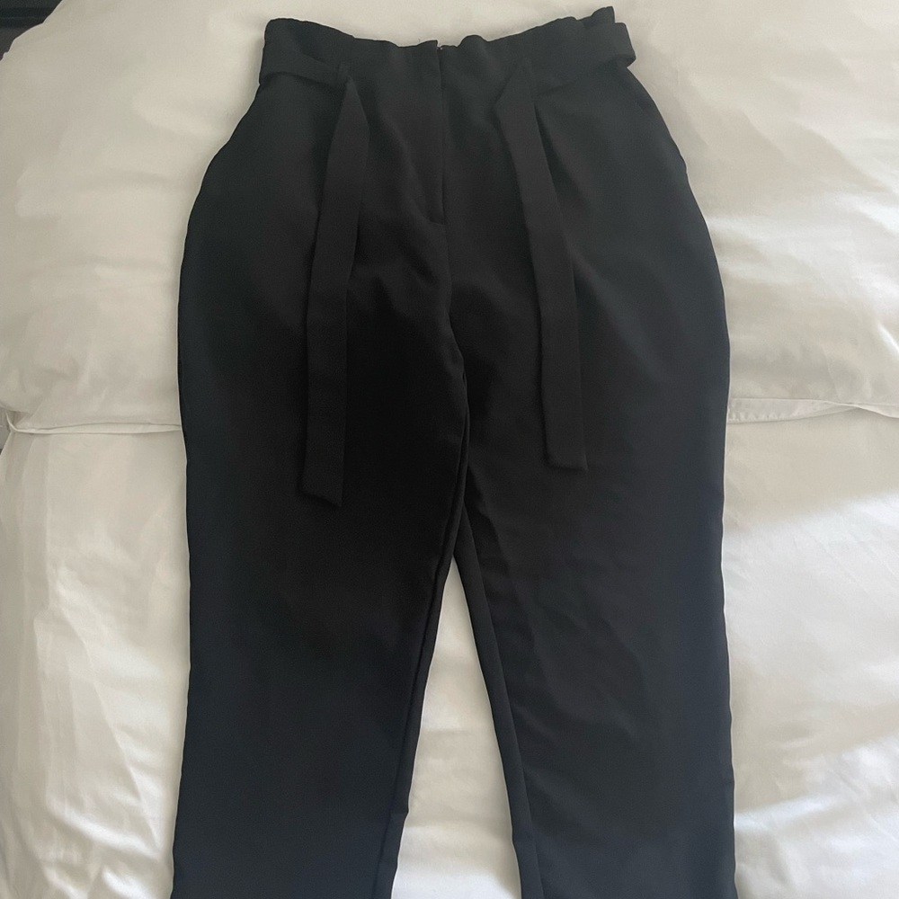 Black crop trousers